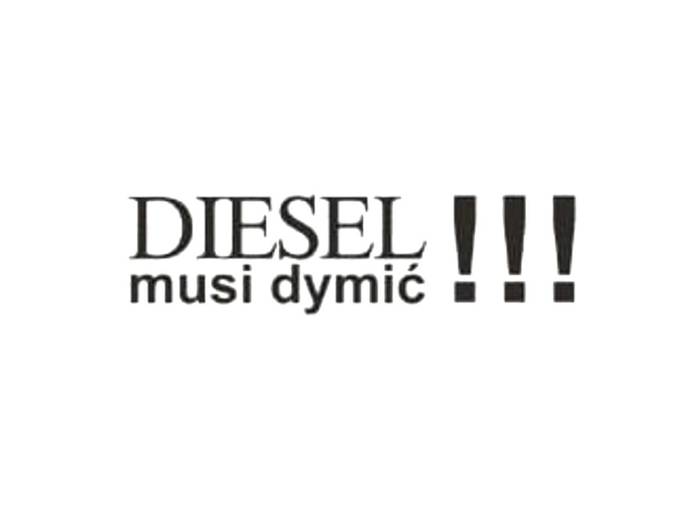 Naklejka Diesel musi dymić biała 15cm